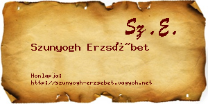 Szunyogh Erzsébet névjegykártya